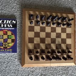 Wooden Chess Board and Chess Book