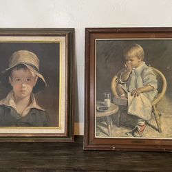 Vintage Art- Gretchen And The Torn Hat