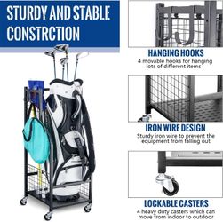 NEW in BOX - Golf Bag Storage Stand Rack Garage Organizer, Golf Club Equipment