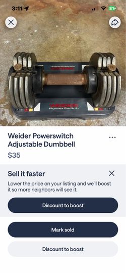 Weider Powerswitch Adjustable Dumbbell