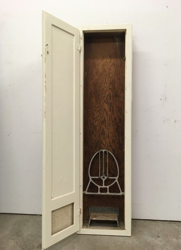 vintage ironing board cabinet, l.h. eubank and son, inglewood ca for