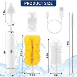 Electric Baby Bottle Brush Set, Travel Baby Bottle Electric Cleaner