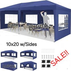 10x20 White Gazebo Wedding Party Tent  Canopy  With 4 Windows & 2 Sidewalls -6 (FOR SALE)