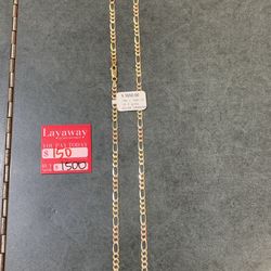 14k Two-Tone Figaro Necklace