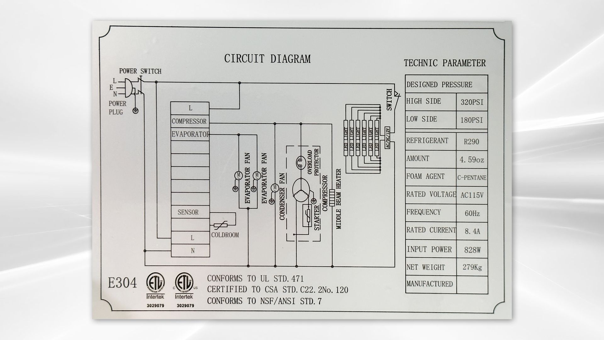 3 glass door Merchandiser Cooler Refrigerator NSF SG1.9L3