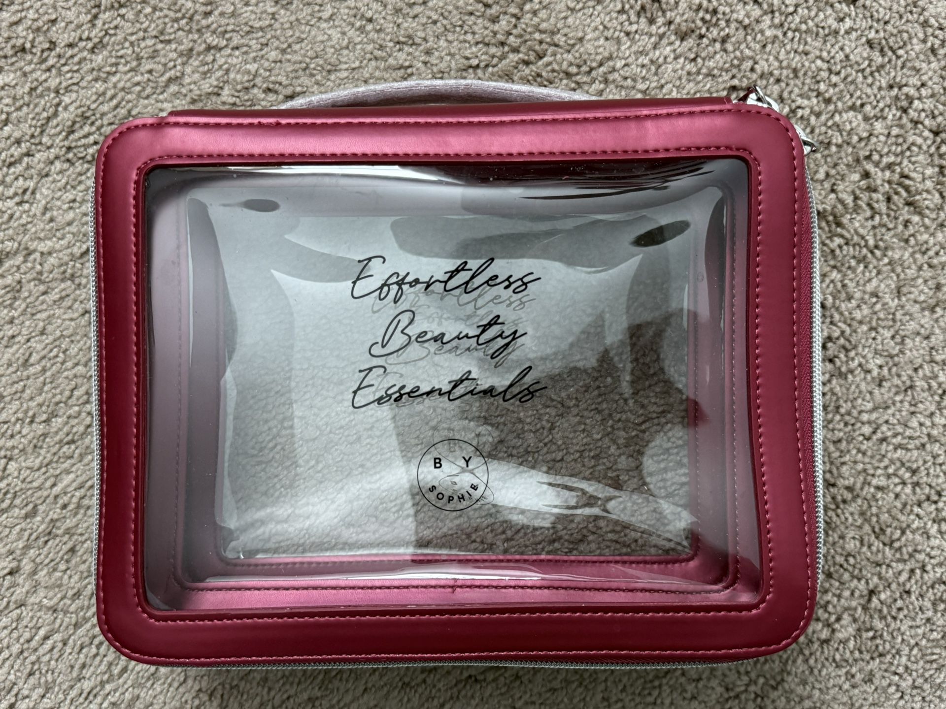 Large double layers makeup bag with zip