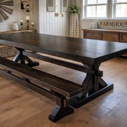Custom Designed Farmhouse Dining Tables. 