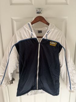 Nike Men's Navy Blue and White Windbreaker
