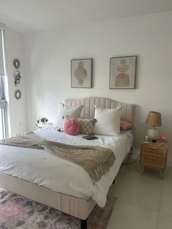 QUEEN BED FRAME & mattress
