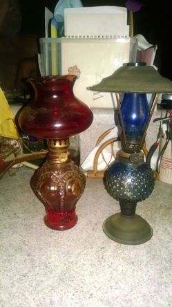 Two old oil lamps