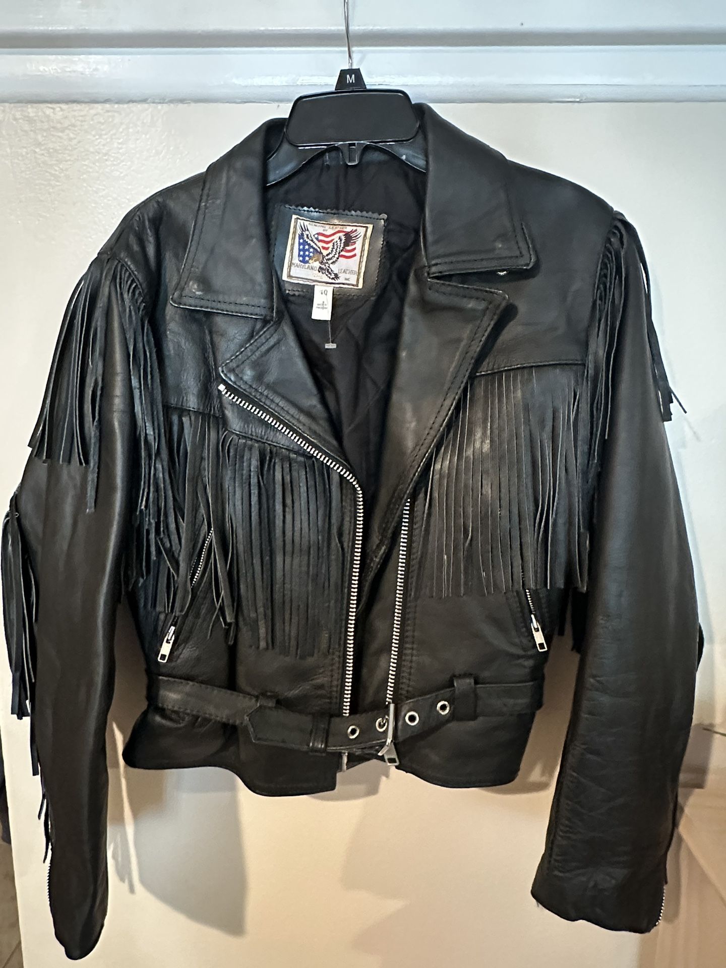 Really nice Real Leather fringe jacket!!