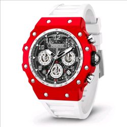 Invicta Racing Vaulthan Men's Watch 44mm Red Case White 69647 New