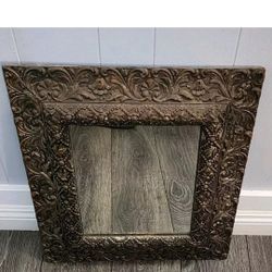 ANTIQUE 19c. FRENCH CARVED ORNATE GILT WOOD MIRROR .
