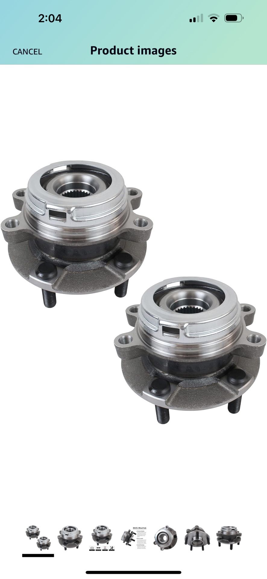 Pair 513296 Front Wheel Hub Bearing Assembly Compatible with 2007-2018 Nissan Altima, 2009-2019 Maxima, 2011-2017 Quest, 2009-2017 Murano Pathfinder,