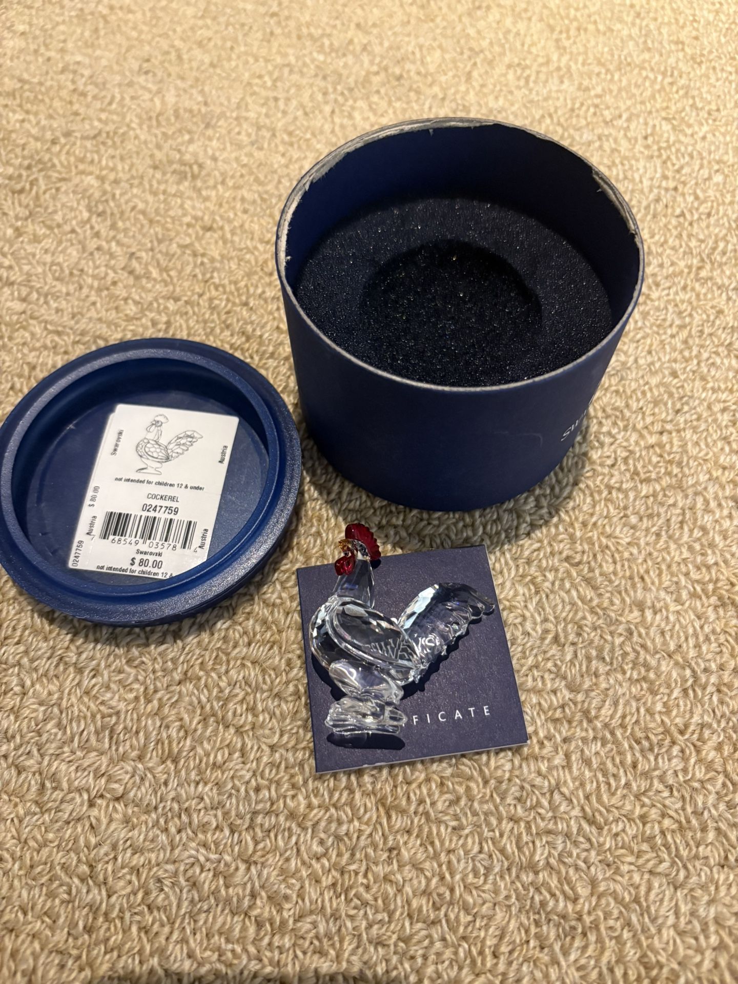 Swarovski Crystal Rooster Figurine – Original Box & Certificate