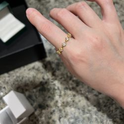 Full Eternity Opal Wedding Ring Rose Gold Anniversary Ring Women Bridal Ring 4mm Wedding Band Art Deco Lab Opal Band Anniversary Gift