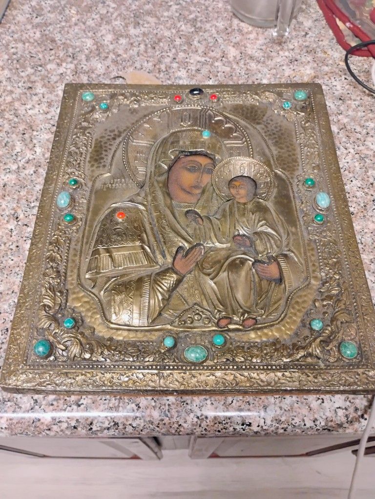 Russian Orthodox 19th century Mary, mother of Jesus Icon
