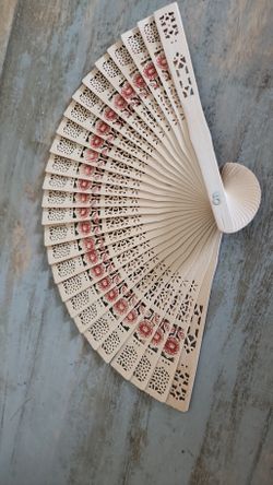 Fashion Wedding Hand Fragrant Carved Folding Fan Chinese Wooden Vintage Hollow Antiquity A