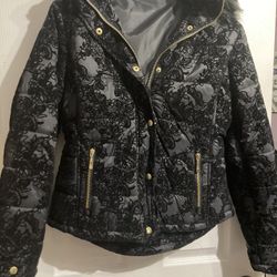 Ladies  Puffer Jacket w/ Removal Fur Trimmed Hood