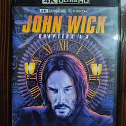John Wick Chapters 1-3 4K UHD Bluray Discs 