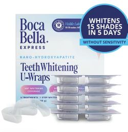 eeth Whitening U-Wraps – 15% Hydrogen Peroxide, Enamel-Safe, No Sensitivity – Aloe, Calendula & Peppermint – Fast Whitening Strips
