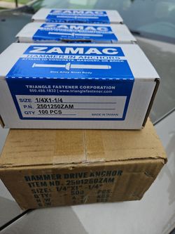 1-1/4 zamac hammer in concrete fastners