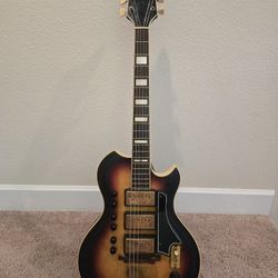 Vintage National Triple Humbucker Electric Guitar