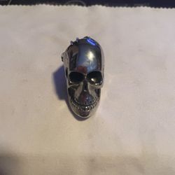 Sterling Silver Skull Pendant w/ Hinged Jaw