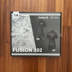 NWT HURLEY Youth 202 FUSION CZ Wetsuit - 3KZ -LIME- Size 14 - Swimming Fishing

