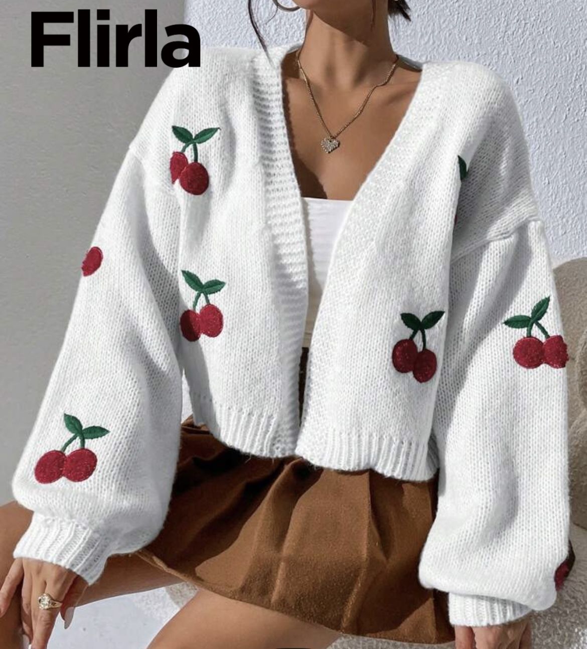 SHEIN cherry cardigan
