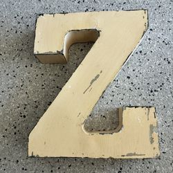 Vintage Metal Marquee Letter “Z”. Great Rustic Patina. Approx. 12x15x3.