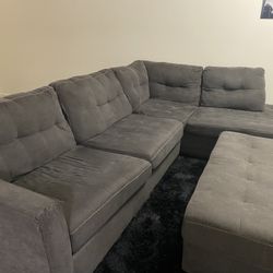 Large Comfy Couch + Ottoman – $150 (Good Condition)