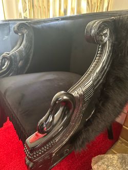 Black Velvet Accent Chairs / set of 2