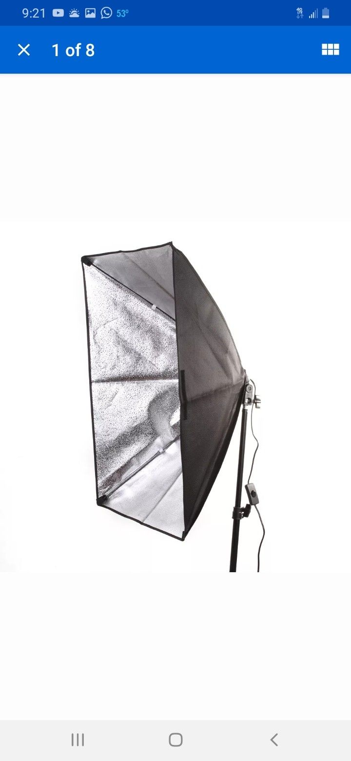 50x70cm Rectangular Softbox Photography Studio Lighting Light E27 Single Bulb