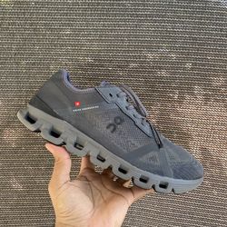 On Running Cloud X 4 AD Men's Training Shoes in Grey Eclipse Pebble.