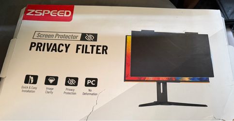 Zspeed 24 Inch Privacy Screen for Computer Monitor Hanging Removable Privacy Filter