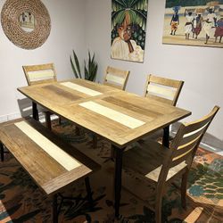 Dining Table, Chairs, And Bench