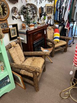 $195 Each - Rustic Log Twine Rope Chair