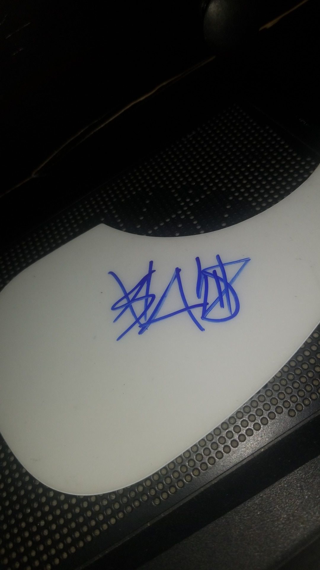 Blink 182's Travis Barker signed pick guard