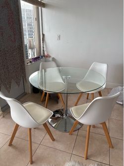 Glass table and chairs