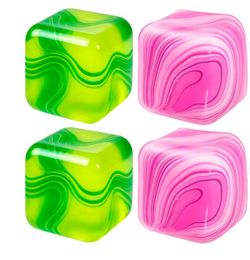 cubos de estrés pintados, juguetes antiestrés