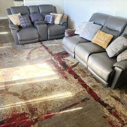 Power Recliner Set + Rug | Full Living Room Bundle