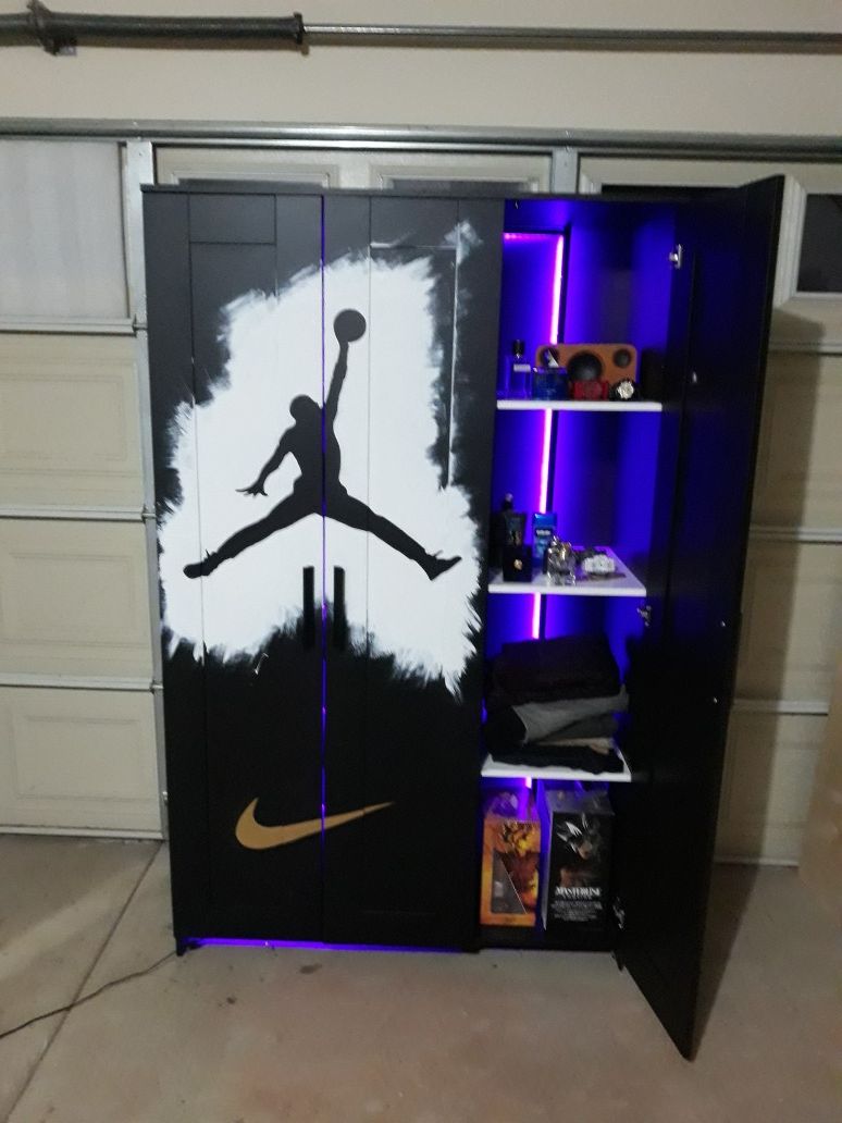 Jordan custom closet with rack for shoes