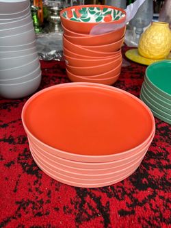 Orange dishware set
