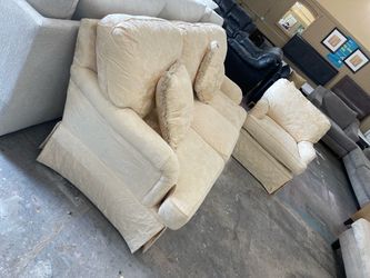 Cream Fabric Armchair Set of Two