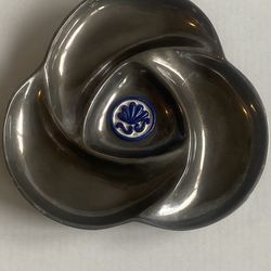 Vintage Silver Spiral Pewter Serving Decoration Try