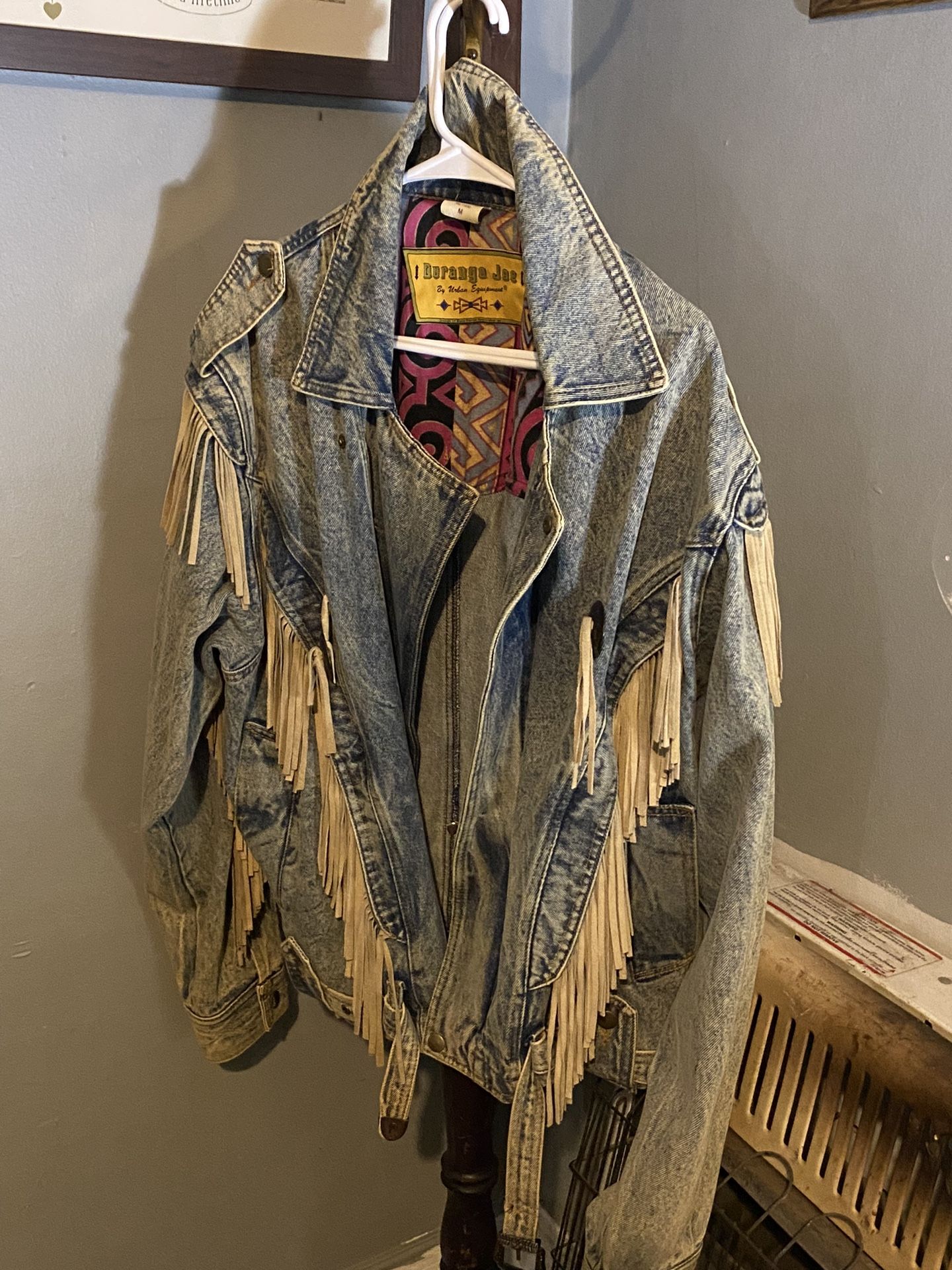 Vintage Fringe Jean Jacket