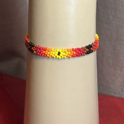 Autumn Colors Seed Beaded Band Bracelet
