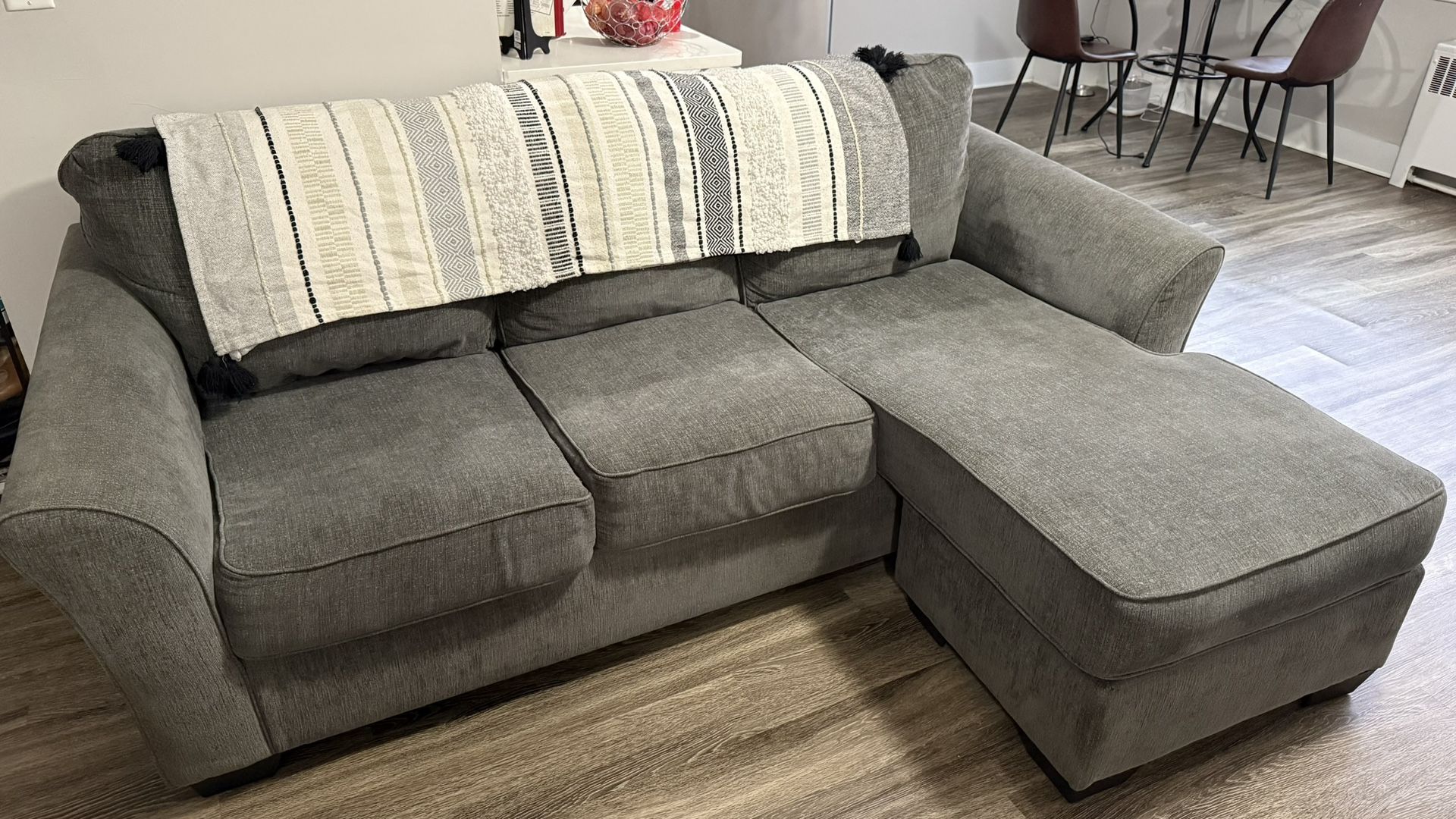 Gray Sectional with Chaise