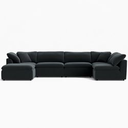 Joybird Bryant Modular Grand U-Sofa Bumper Sectional (Royale Gunmetal)